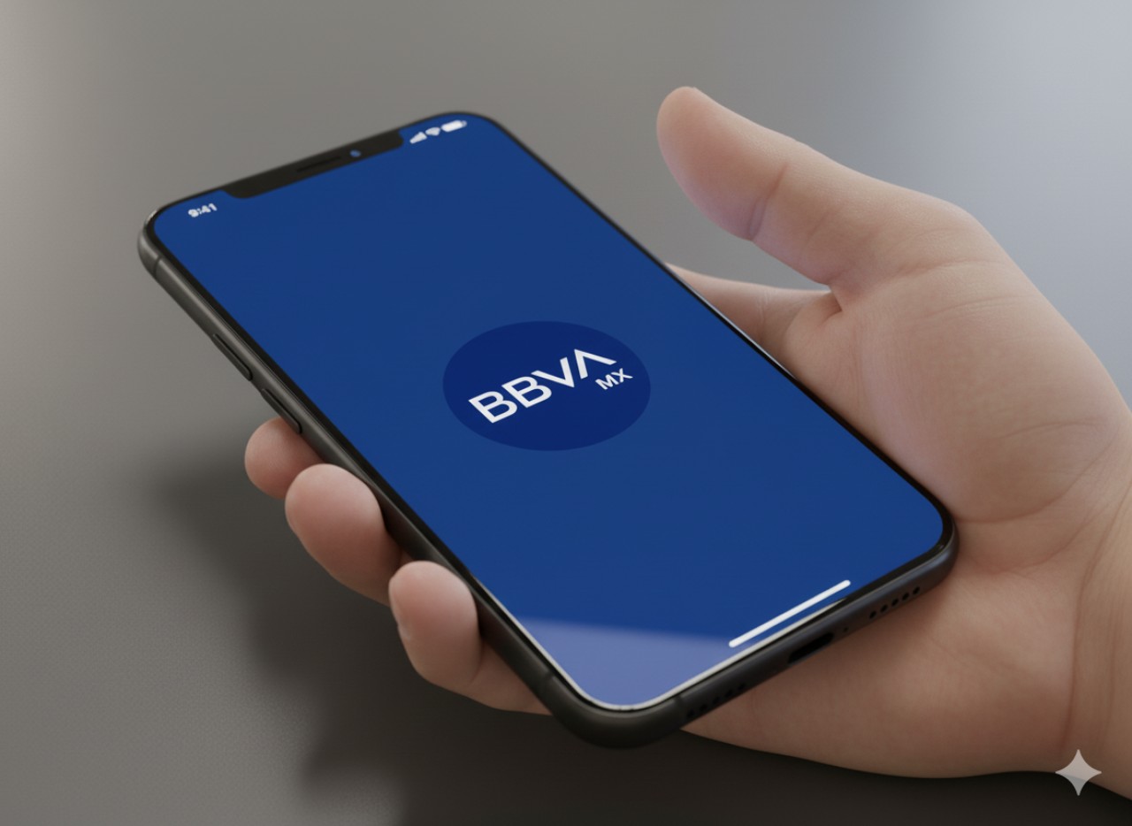 Pantalla de carga de la app BBVA MX durante la caída del 13 de octubre