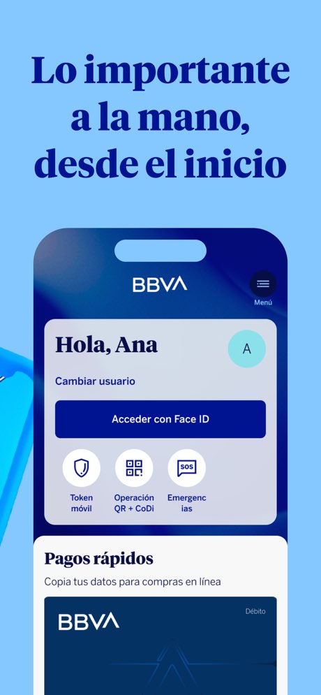 Nueva interfaz de la app BBVA MX tras el rediseño Futura